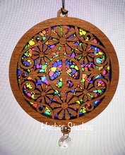 Load image into Gallery viewer, Peace Sign Suncatcher - Sapele Wood Acrylic P1