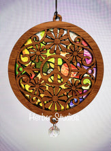 Load image into Gallery viewer, Peace Sign Suncatcher - Sapele Wood Acrylic P2