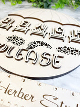 Load image into Gallery viewer, Beach Please Sign WOOD BLANKS Door Hanger Ocean Lake Umbrella Adirondack Chair