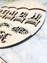 Load image into Gallery viewer, Beach Please Sign WOOD BLANKS Door Hanger Ocean Lake Umbrella Adirondack Chair