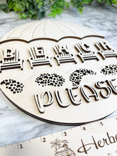 Load image into Gallery viewer, Beach Please Sign WOOD BLANKS Door Hanger Ocean Lake Umbrella Adirondack Chair