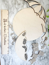 Load image into Gallery viewer, Beach Please Sign WOOD BLANKS Door Hanger Ocean Lake Umbrella Adirondack Chair