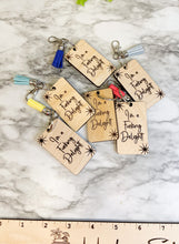 Load image into Gallery viewer, Vintage Retro Style I'm A Fucking Delight Keychain - Starburst - Adult Keychain - Mature - Swear - Curse Keychain - NSFW - gift For Her Gift For Him Rave