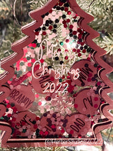 Load image into Gallery viewer, Personalized Christmas Tree Shaker Ornament - ORIGINAL DESIGN - Gift For Her Him Mom Grandma Mason Jar Family Merry Christmas