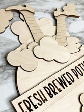 Load image into Gallery viewer, DIY Halloween Fresh Brewed Potions Witch Legs Cauldron Kettle Sign Door Hanger DIY Herber Studios