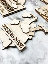 Load image into Gallery viewer, DIY Halloween Salem Witch Tiered Tray DIY Flying Lessons Broom Potions Fall October Holiday Decor Herber Studios