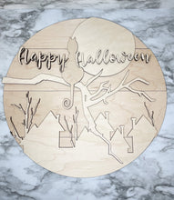 Load image into Gallery viewer, DIY Happy Halloween Cat Moon Shiplap Door Hanger Sign 15" Herber Studios