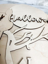 Load image into Gallery viewer, DIY Happy Halloween Cat Moon Shiplap Door Hanger Sign 15" Herber Studios