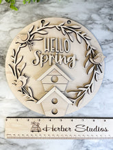 Load image into Gallery viewer, Hello Spring 9.25 in Door Hanger Sign DIY WOOD BLANKS
