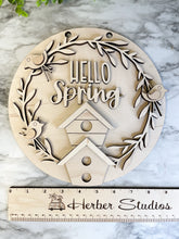 Load image into Gallery viewer, Hello Spring 9.25 in Door Hanger Sign DIY WOOD BLANKS
