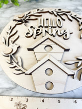 Load image into Gallery viewer, Hello Spring 9.25 in Door Hanger Sign DIY WOOD BLANKS