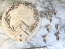 Load image into Gallery viewer, Hello Spring 9.25 in Door Hanger Sign DIY WOOD BLANKS