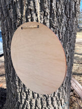 Load image into Gallery viewer, Cattails River Life Hand Painted Wood Sign Door Hanger Sunset Goose - Dark Background