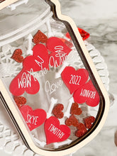 Load image into Gallery viewer, ORIGINAL Mason Jar Valentine's Day Personalized Ball Gingerbread Jar Shaker Ornament Snow Globe