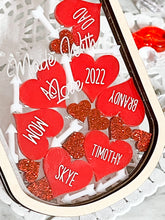 Load image into Gallery viewer, ORIGINAL Mason Jar Valentine's Day Personalized Ball Gingerbread Jar Shaker Ornament Snow Globe