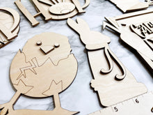Load image into Gallery viewer, DIY Easter Bunny Chick Tier Tray Wood Kit - Easter Egg Hip Hop Carrot Patch Holiday Kitchen Decor - Tiered Signs - Wood Craft Herber Studios