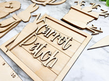 Load image into Gallery viewer, DIY Easter Bunny Chick Tier Tray Wood Kit - Easter Egg Hip Hop Carrot Patch Holiday Kitchen Decor - Tiered Signs - Wood Craft Herber Studios