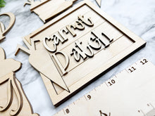 Load image into Gallery viewer, DIY Easter Bunny Chick Tier Tray Wood Kit - Easter Egg Hip Hop Carrot Patch Holiday Kitchen Decor - Tiered Signs - Wood Craft Herber Studios