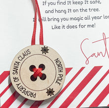 Load image into Gallery viewer, Santa Button - Santa Claus Lost Button - Christmas Child Tradition Letter FSC Certified Wood Christmas Eve Cookies For Santa