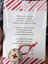 Load image into Gallery viewer, Santa Button - Santa Claus Lost Button - Christmas Child Tradition Letter FSC Certified Wood Christmas Eve Cookies For Santa