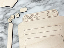 Load image into Gallery viewer, Vintage Retro Kitchen Tier Tray Wood Blanks - Appliances - Stand Mixer - Stove - Baker Gonna Bake Cupcake - Whisk - Bowls - Cookies DIY Kit