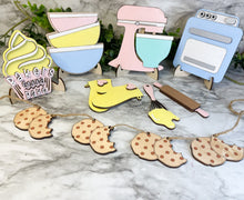 Load image into Gallery viewer, Vintage Retro Kitchen Tier Tray Wood Blanks - Appliances - Stand Mixer - Stove - Baker Gonna Bake Cupcake - Whisk - Bowls - Cookies DIY Kit
