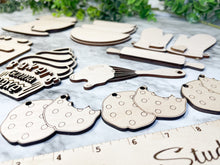 Load image into Gallery viewer, Vintage Retro Kitchen Tier Tray Wood Blanks - Appliances - Stand Mixer - Stove - Baker Gonna Bake Cupcake - Whisk - Bowls - Cookies DIY Kit