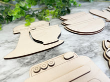 Load image into Gallery viewer, Vintage Retro Kitchen Tier Tray Wood Blanks - Appliances - Stand Mixer - Stove - Baker Gonna Bake Cupcake - Whisk - Bowls - Cookies DIY Kit