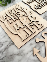 Load image into Gallery viewer, Lake Tier Tray Wood Blanks - Boat - Lighthouse - Lake Life - Tiered Tray Decor - Lake Living - Adirondack Chair - Paint Set #4