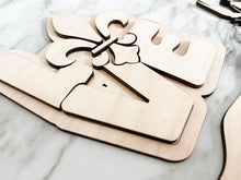 Load image into Gallery viewer, DIY Mardi Gras Tier Tray Wood Kit - Fat Tuesday Holiday Kitchen Decor -  Tiered Signs - Wood Craft Herber Studios