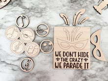 Load image into Gallery viewer, DIY Mardi Gras Tier Tray Wood Kit - Fat Tuesday Holiday Kitchen Decor -  Tiered Signs - Wood Craft Herber Studios