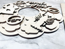 Load image into Gallery viewer, DIY Mardi Gras WOOD BLANKS Door Hanger Wreath, King Cake, Party Mask, Crawfish, Music, Wood, Sign Wall Hanging Herber Studios