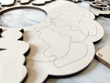 Load image into Gallery viewer, DIY Mardi Gras WOOD BLANKS Door Hanger Wreath, King Cake, Party Mask, Crawfish, Music, Wood, Sign Wall Hanging Herber Studios