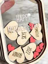 Load image into Gallery viewer, Mother's Day Personalized Mason Jar Hearts or Flowers Shaker Jar Mother's Day Gift