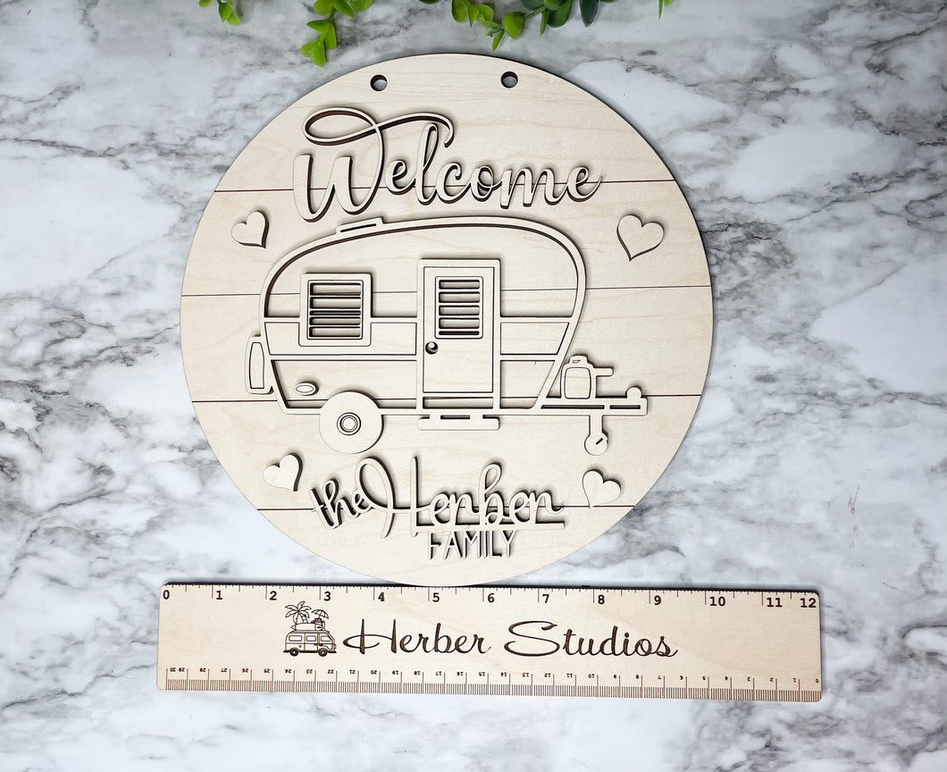 Personalized Camper Welcome Summer Sign WOOD BLANKS Kitsch Porch Sign DIY Paint Party Wine Party Vintage Retro