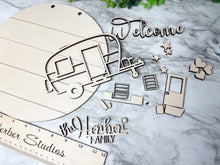 Load image into Gallery viewer, Personalized Camper Welcome Summer Sign WOOD BLANKS Kitsch Porch Sign DIY Paint Party Wine Party Vintage Retro