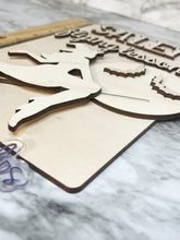 Load image into Gallery viewer, DIY Salem Flying Lessons Witch Halloween Sign Door Hanger Herber Studios