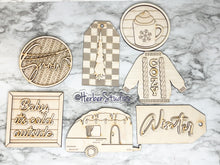 Load image into Gallery viewer, Christmas Tier Tray Camper DIY Wood Kit - Holiday Kitchen Decor - Tiered Signs - Camper Christmas Lights Winter
