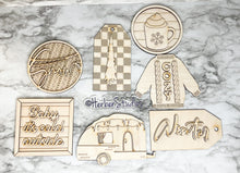 Load image into Gallery viewer, Christmas Tier Tray Camper DIY Wood Kit - Holiday Kitchen Decor - Tiered Signs - Camper Christmas Lights Winter