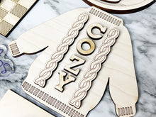 Load image into Gallery viewer, Christmas Tier Tray Camper DIY Wood Kit - Holiday Kitchen Decor - Tiered Signs - Camper Christmas Lights Winter