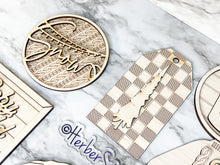 Load image into Gallery viewer, Christmas Tier Tray Camper DIY Wood Kit - Holiday Kitchen Decor - Tiered Signs - Camper Christmas Lights Winter