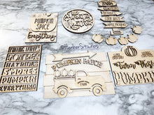 Load image into Gallery viewer, Pumpkin Patch Tier Tray DIY Kit - Kitchen Apartment Decoration - Tiered Tray Sign - Fall Decor - Hayrides Corn Maze Apple Picking