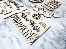 Load image into Gallery viewer, Pumpkin Patch Tier Tray DIY Kit - Kitchen Apartment Decoration - Tiered Tray Sign - Fall Decor - Hayrides Corn Maze Apple Picking