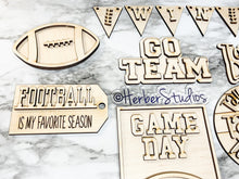 Load image into Gallery viewer, Football Tier Tray DIY Wood Kit - Kitchen Apartment Decoration - Man Cave Decor Sports Room