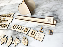 Load image into Gallery viewer, Thanksgiving Tier Tray DIY Kit - Kitchen Apartment Decoration - Tiered Tray Sign - Fall Decor - Pumpkin Leftovers Gobble Grateful