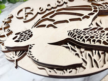 Load image into Gallery viewer, Turtle Beach Wood Sign WOOD BLANKS Door Hanger Ocean Turtles Coral Reef Blank DIY Paint Party