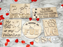 Load image into Gallery viewer, DIY Personalized CAT Valentine&#39;s Day Tier Tray Wood Kit - Holiday Kitchen Decor - Tiered Signs - Wood Craft Herber Studios
