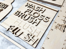 Load image into Gallery viewer, DIY Bathroom Tier Tray Wood Kit - Wash Hands Tiered Signs -  Wood Craft Herber Studios