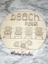 Load image into Gallery viewer, DIY Sign Beach Please Adirondack Chairs Tropical Summer Craft Wood Lightweight Wall Decor Shiplap