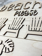 Load image into Gallery viewer, DIY Sign Beach Please Adirondack Chairs Tropical Summer Craft Wood Lightweight Wall Decor Shiplap